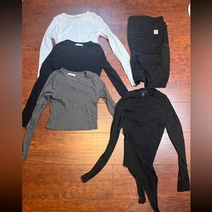 Bundle of—crops tops, biker shorts, and more